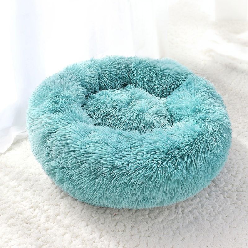 coussin à chat en coton vert foncé