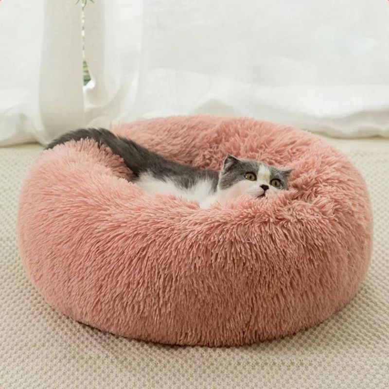 coussin pour chat rose