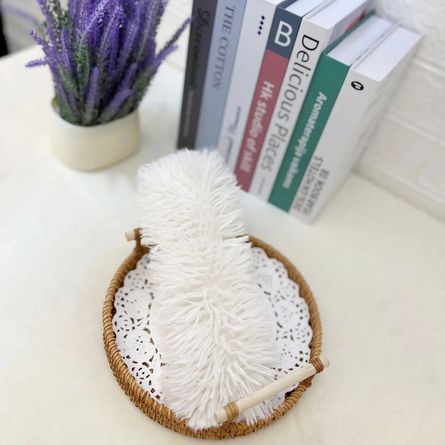 jouet pour chat plume en peluche blanche