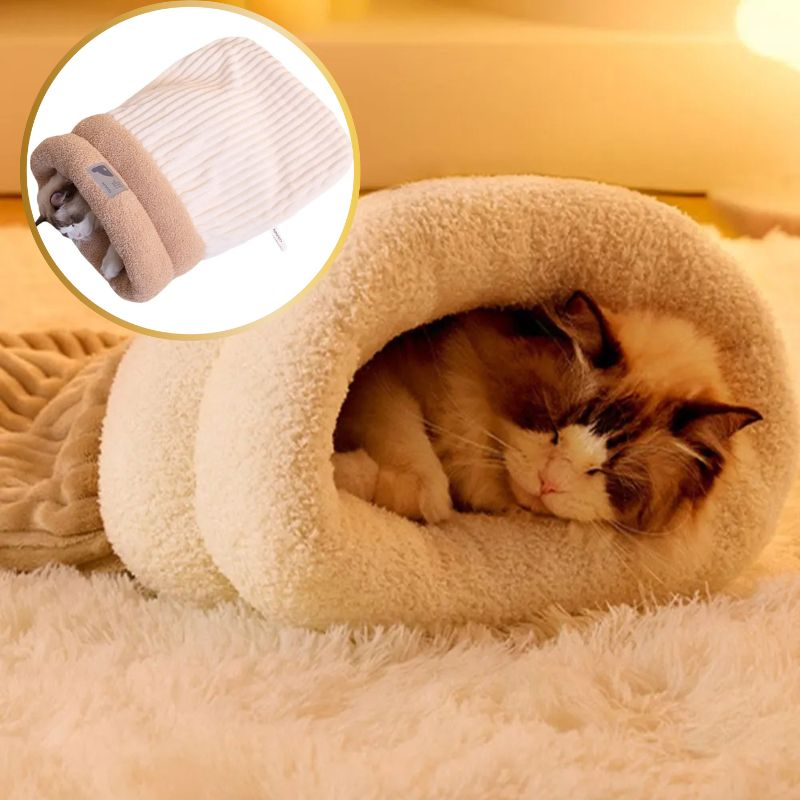 sac à couchage pour chat variante beige